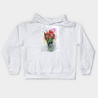 Still life with tulips Kids Hoodie